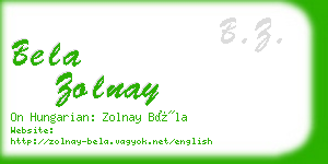 bela zolnay business card